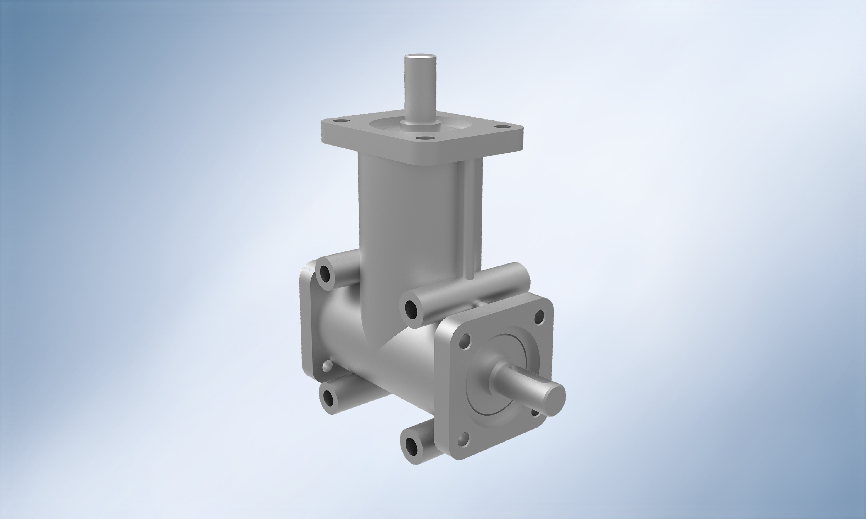 Produktbild von 90° Winkelgetriebe 42x42x42 Mm – 1:1 Kegelradgetriebe, Einzelausgang, 10 Mm Bohrung Mit Passfedernut